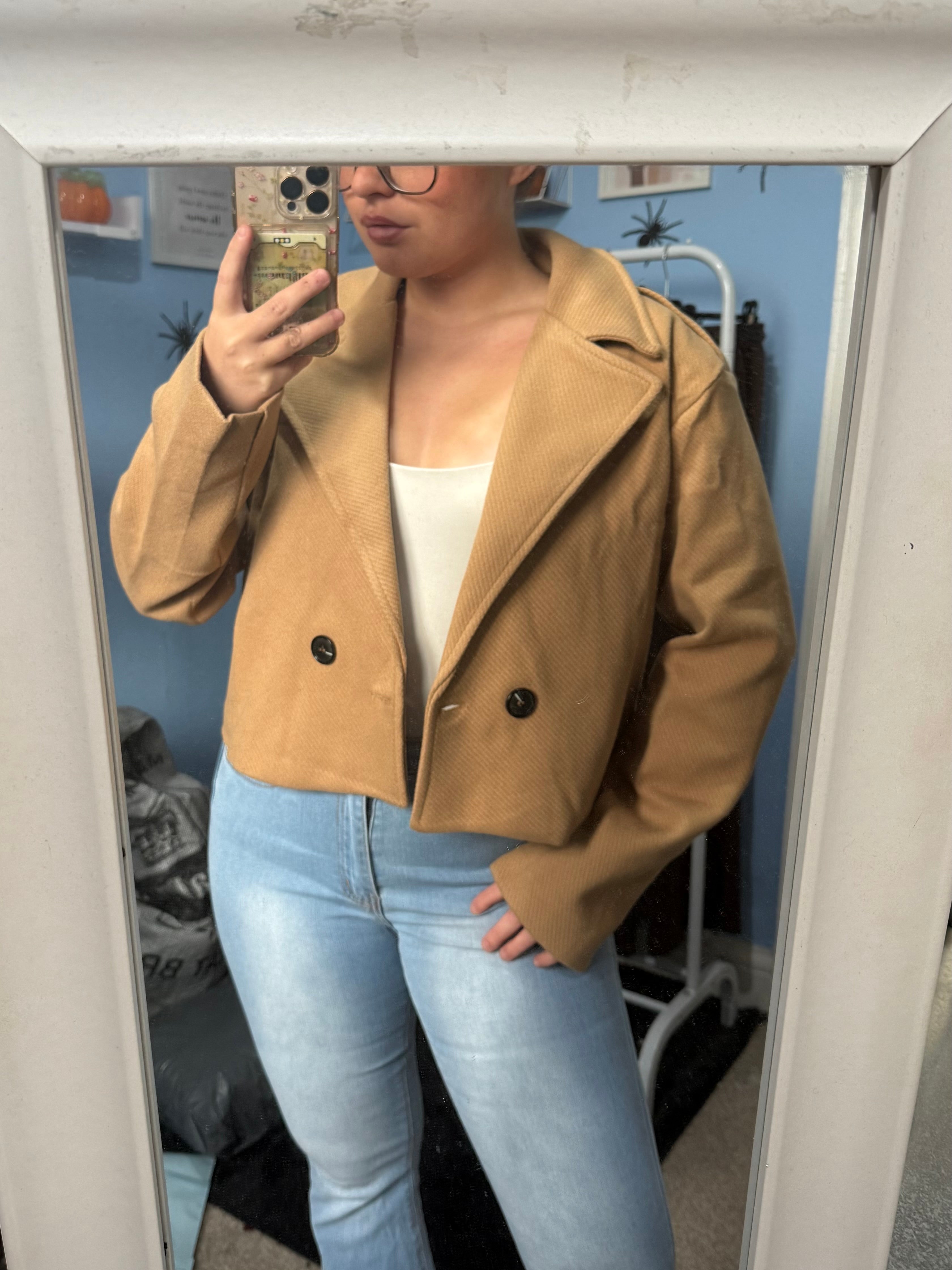 SIENNA textured double breasted jacket