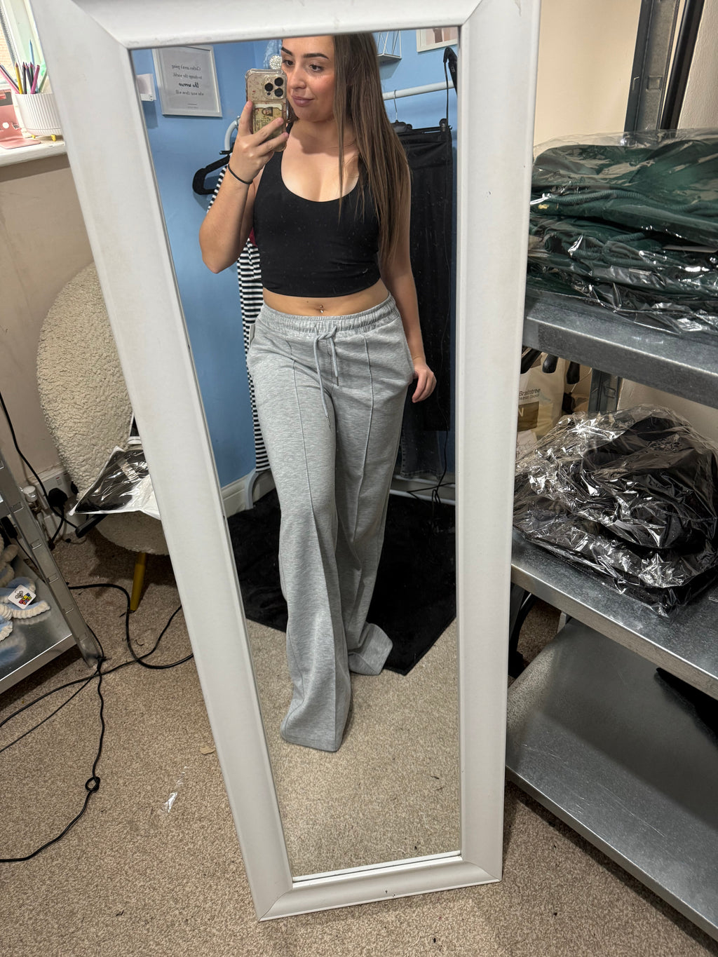 FLORENCE light grey straight leg joggers