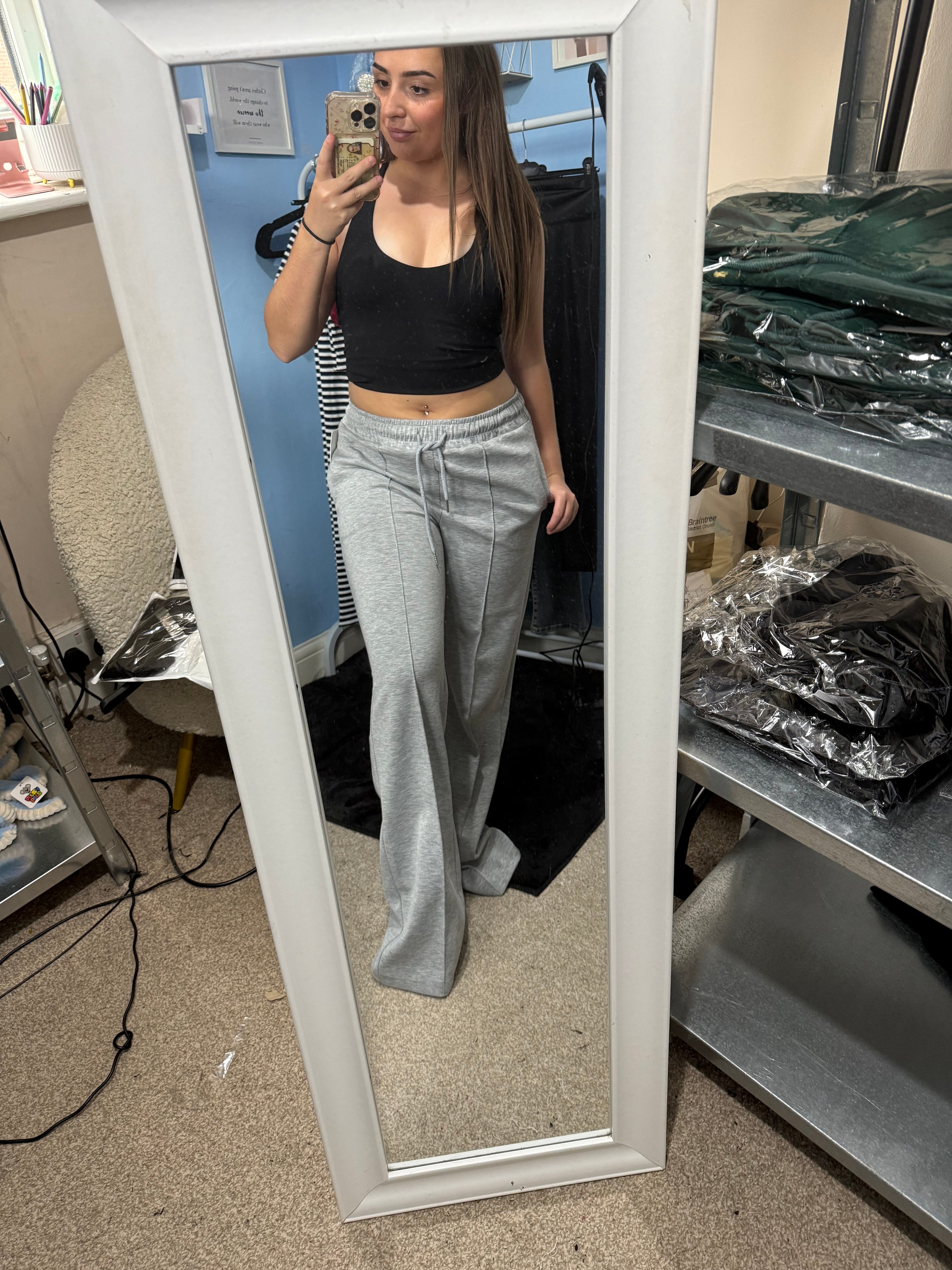 FLORENCE light grey straight leg joggers