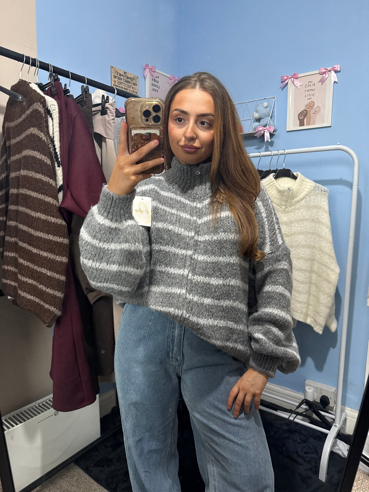 Cozy Striped Knit Sweater for Women - Soft and Warm Pullover