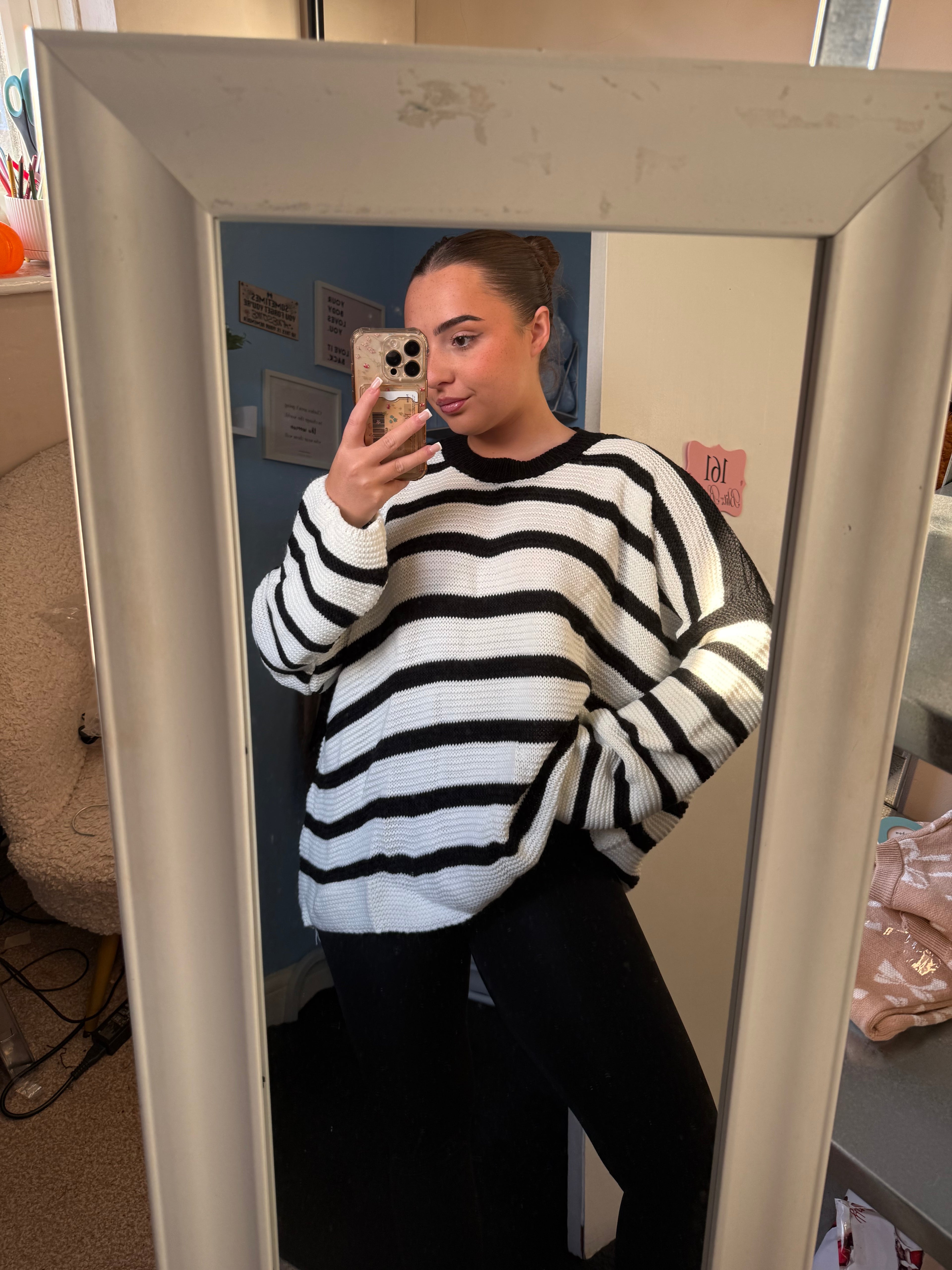 CELIA black striped knitted jumper