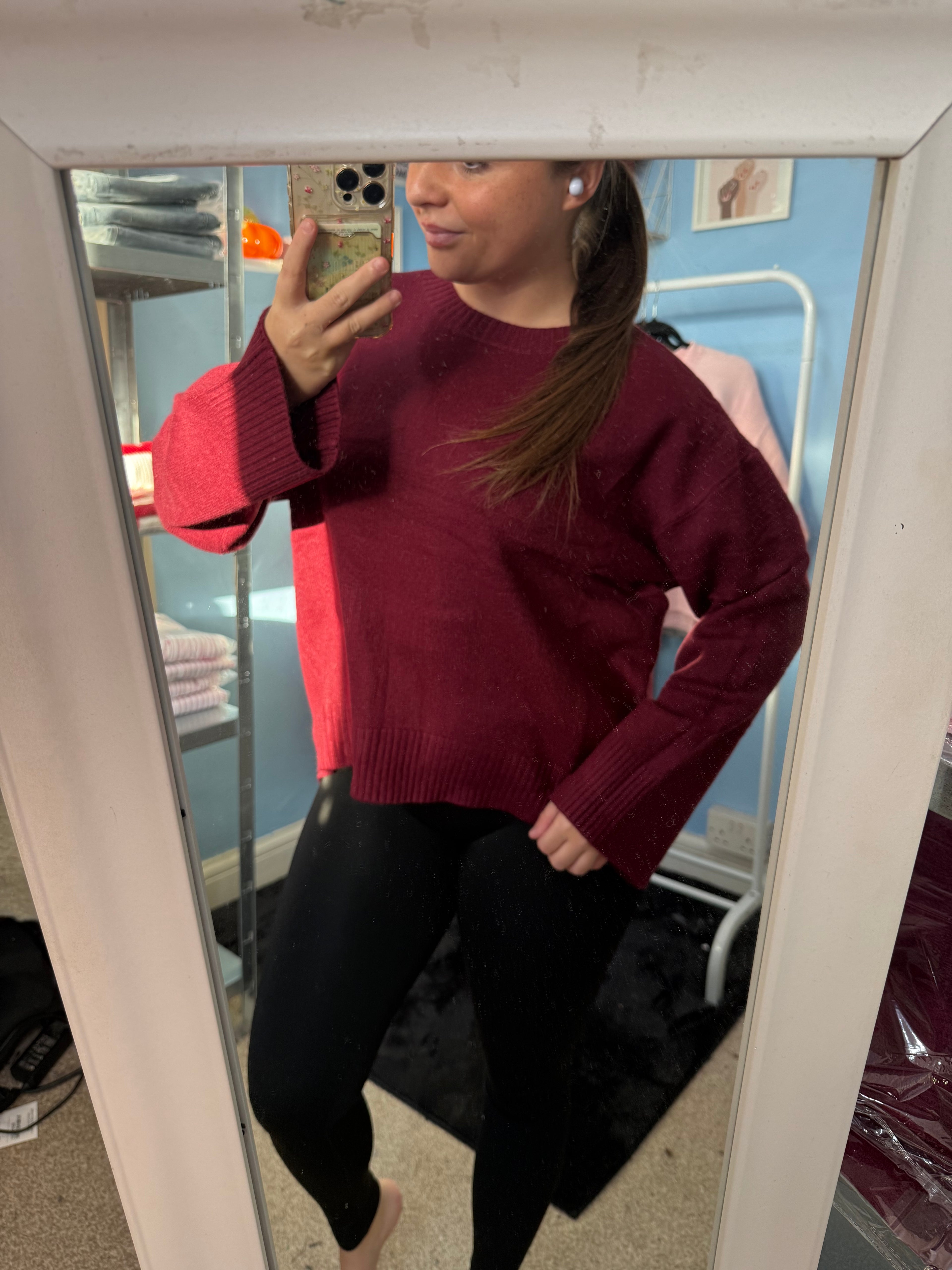 OPHELIA burgundy soft touch knit jumper