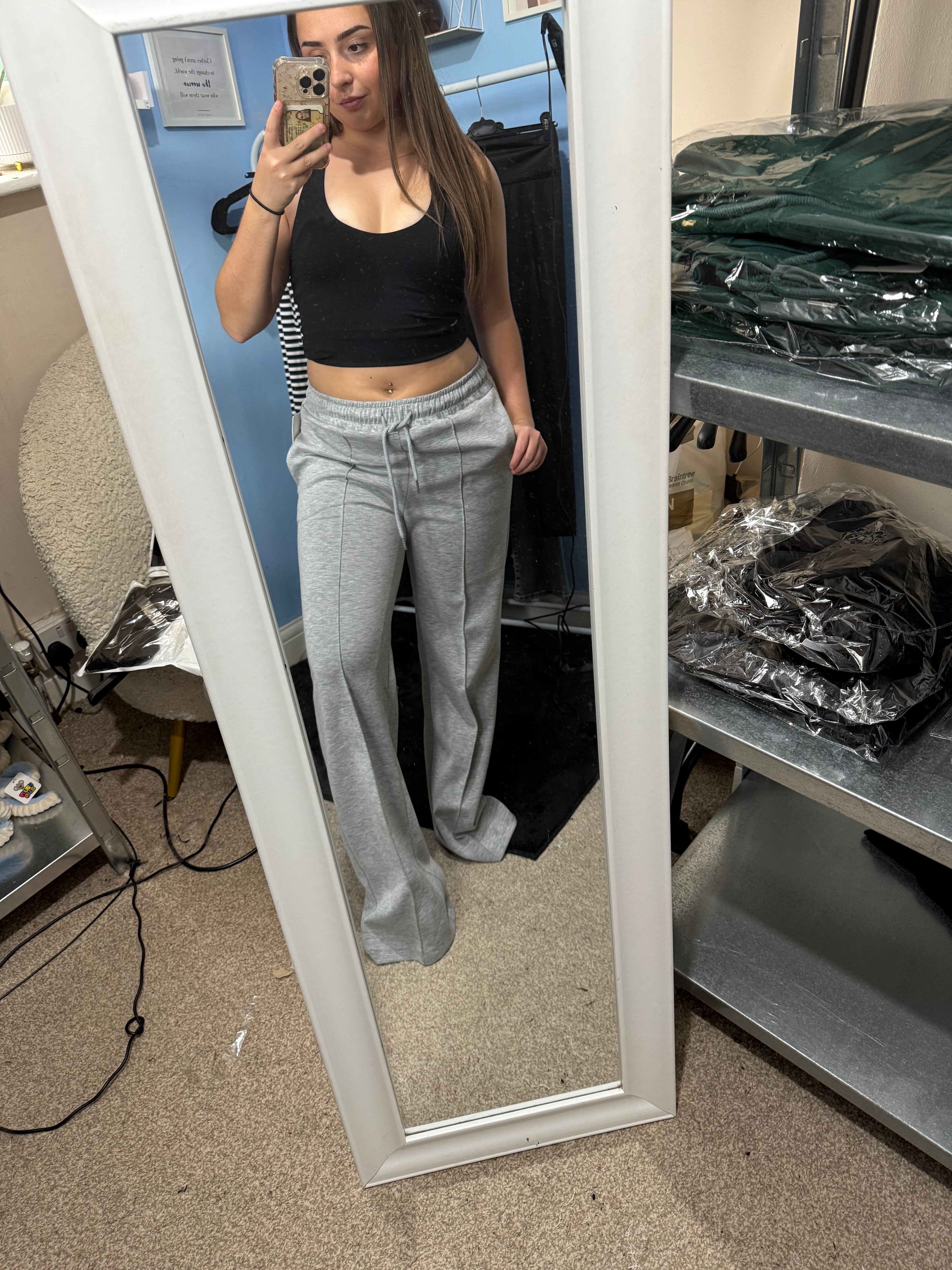 FLORENCE light grey straight leg joggers