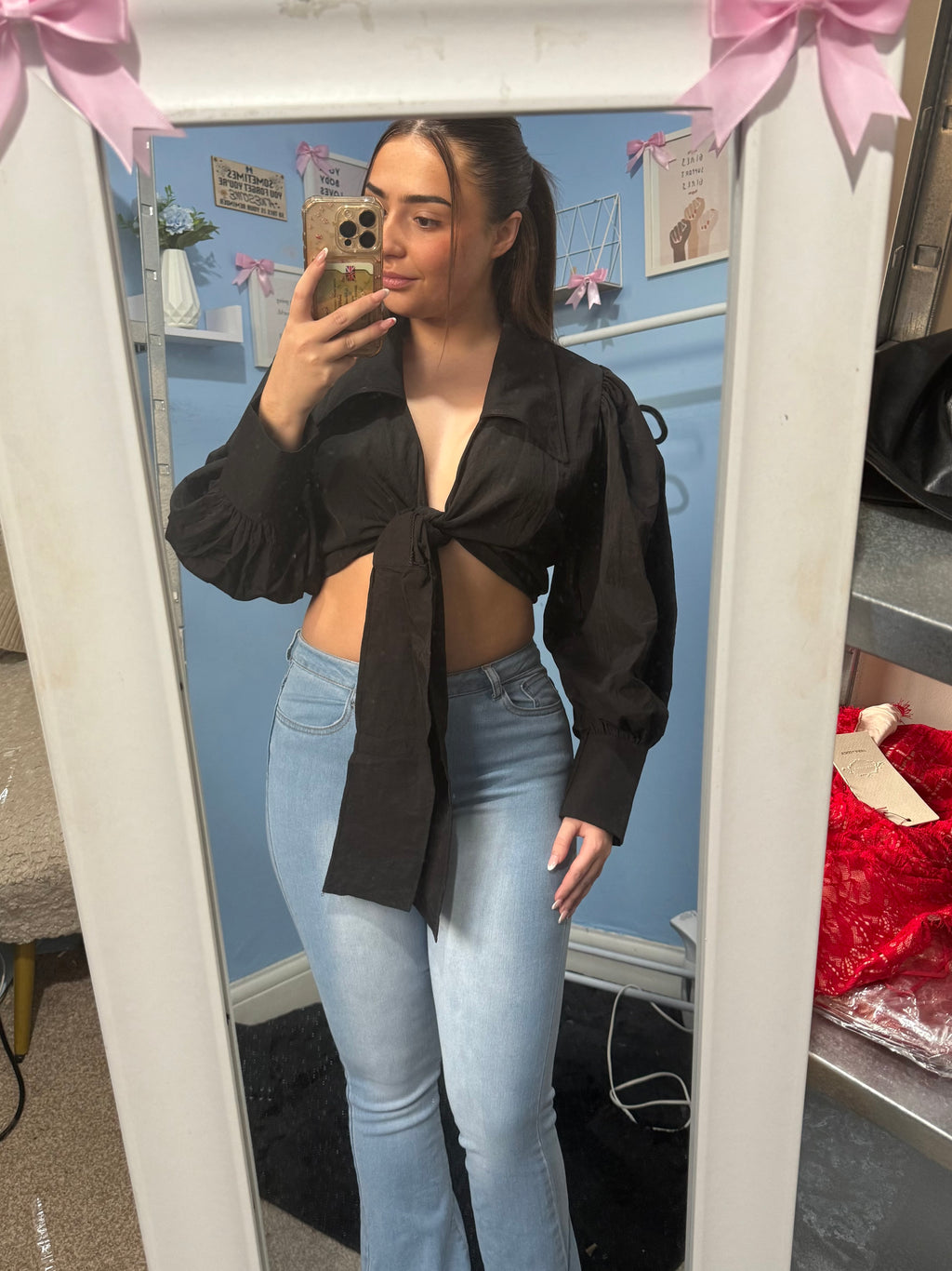 ALARA black tie front top