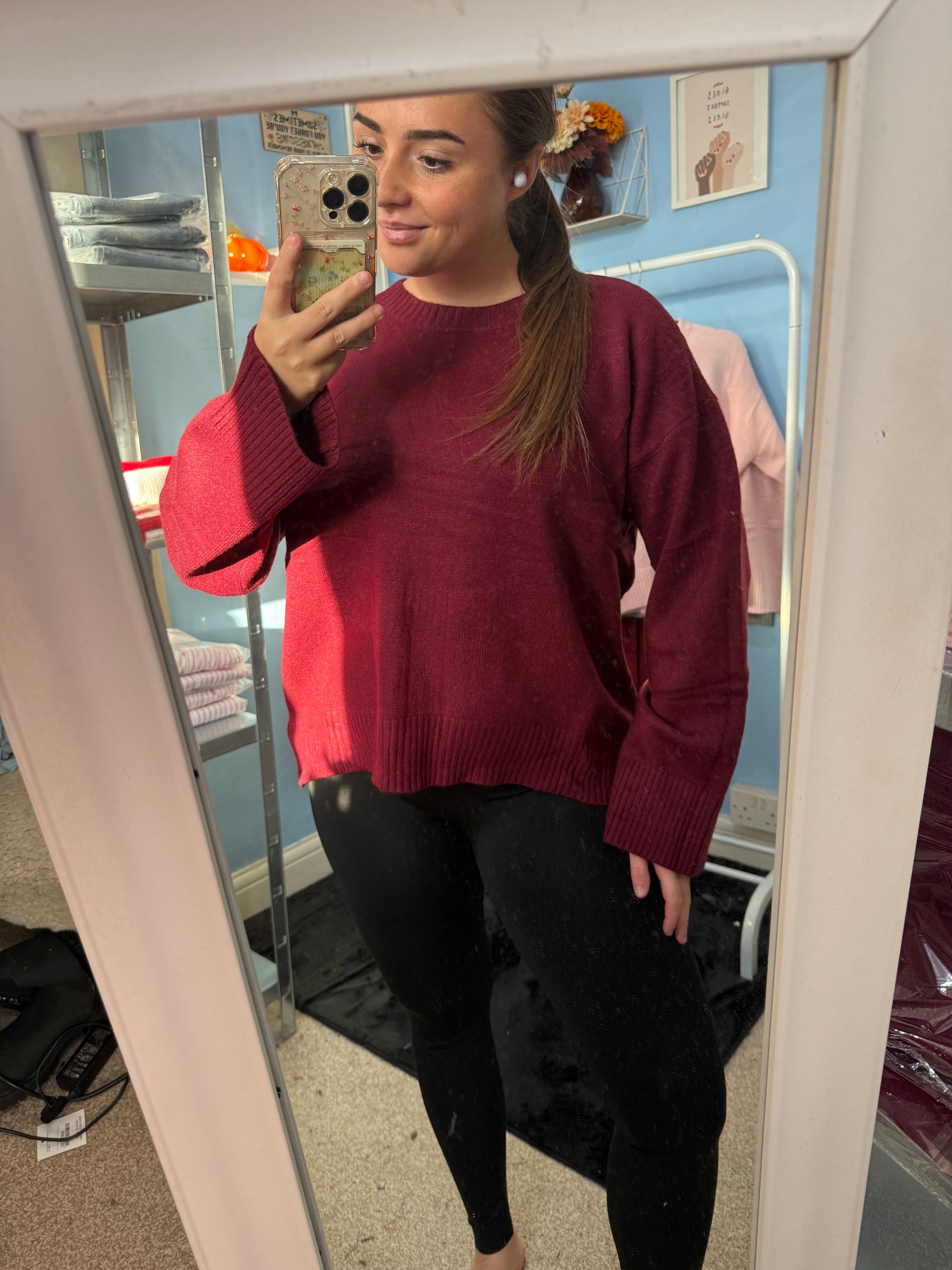 OPHELIA burgundy soft touch knit jumper