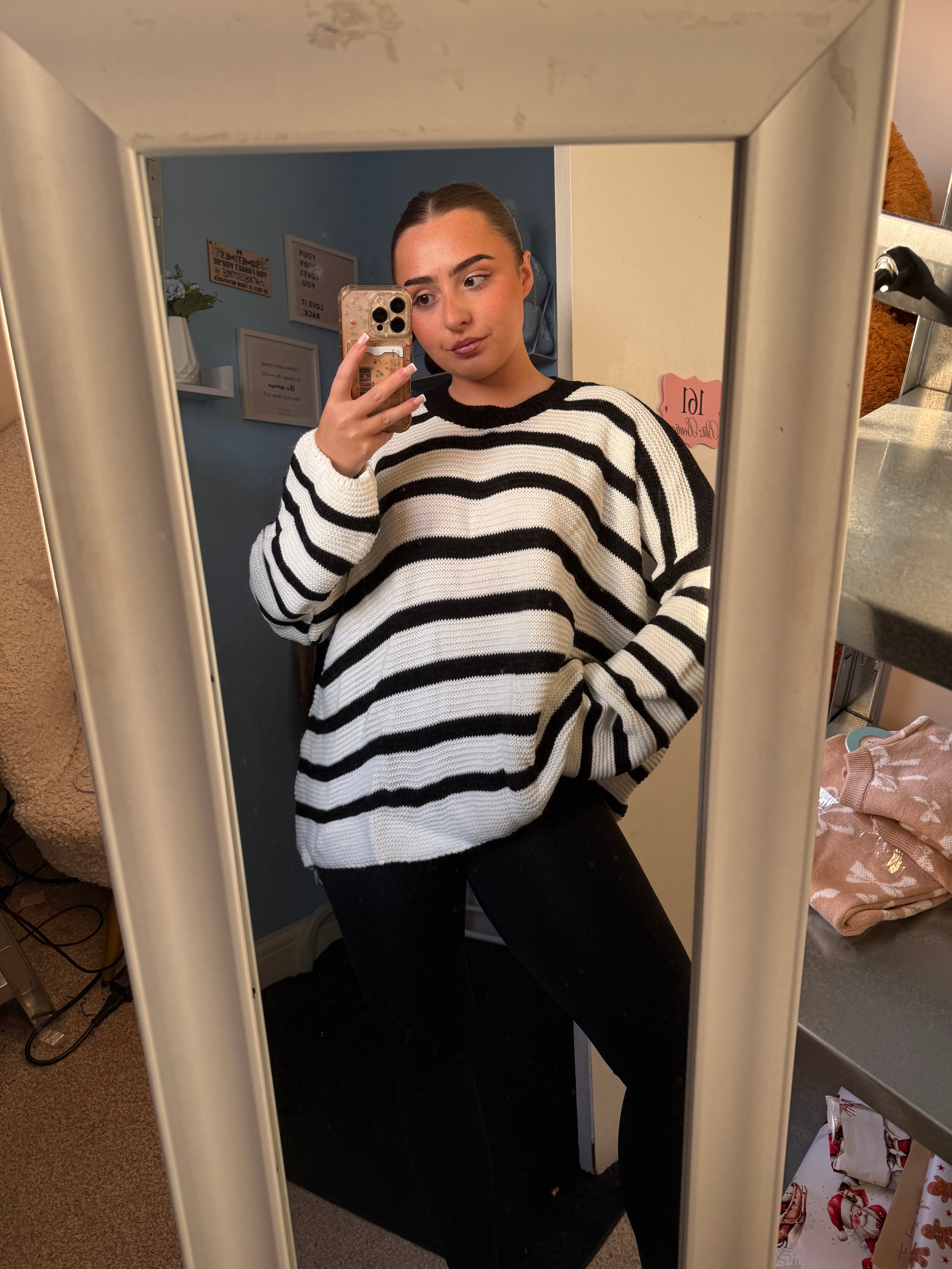 CELIA black striped knitted jumper