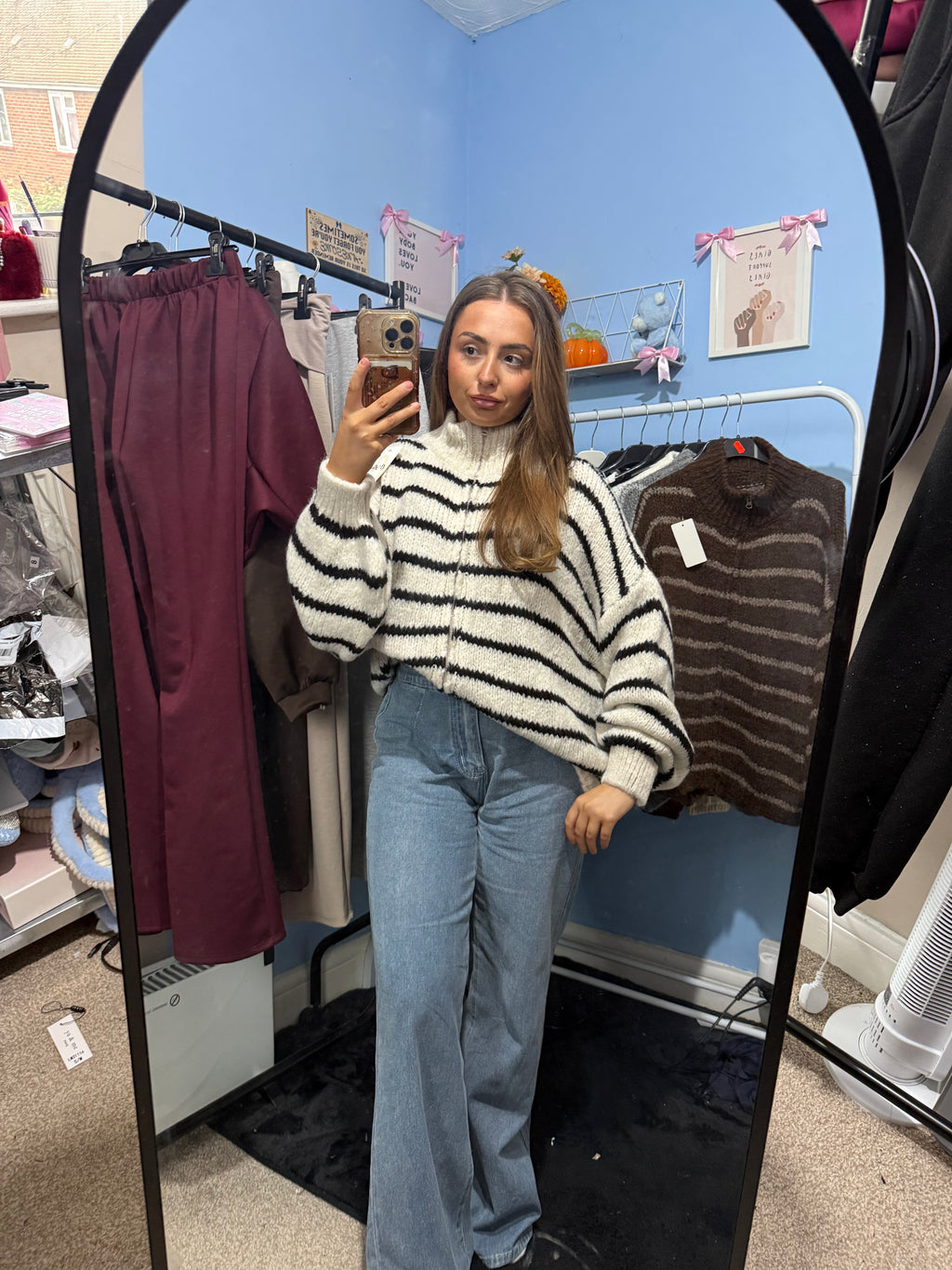 Cozy Striped Knit Sweater for Women - Soft and Warm Pullover