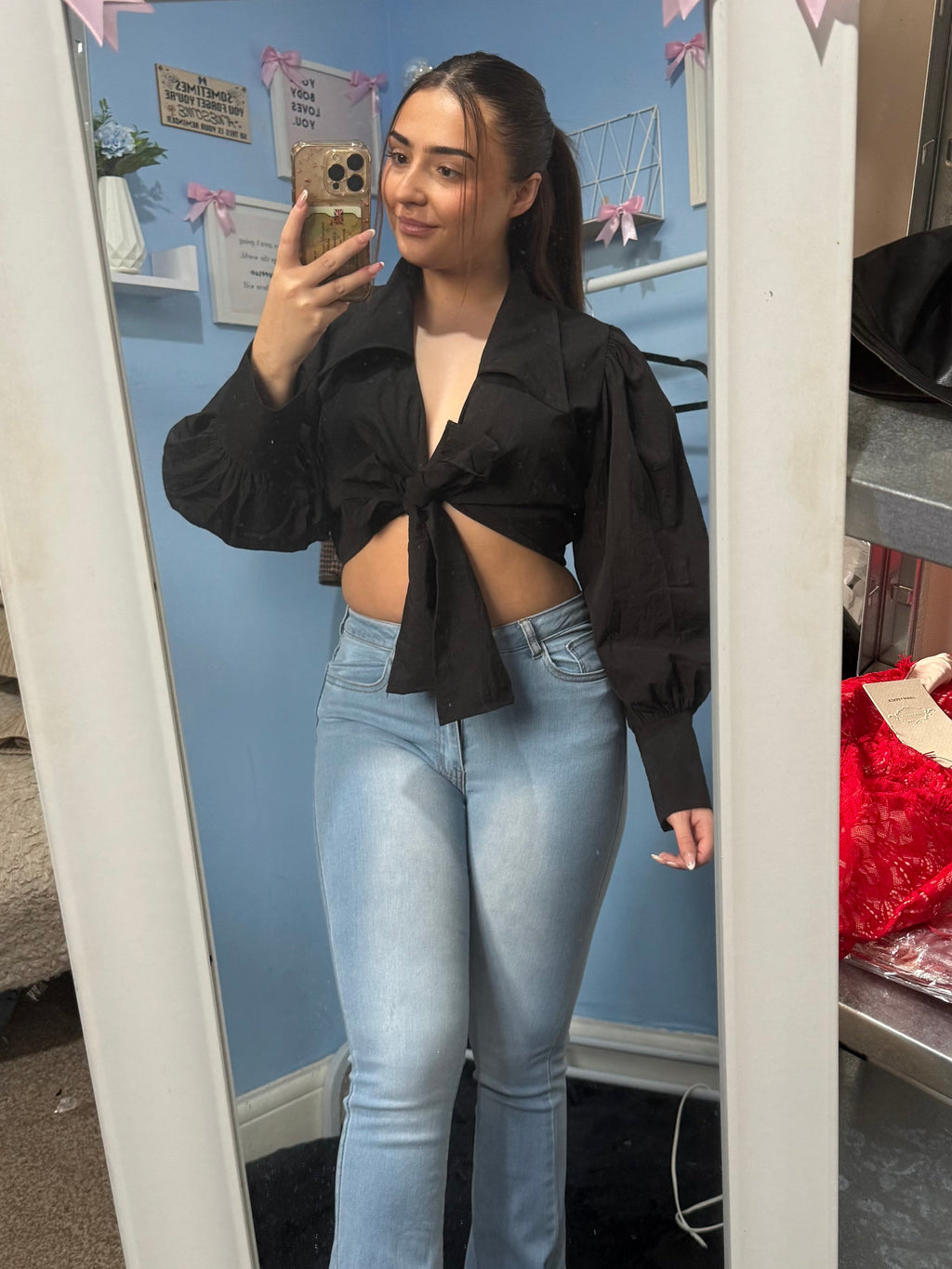 ALARA black tie front top