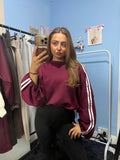 Brown Beige and Burgundy Bubble Hem Jumpers Versatile Jumper for Everyday Wear