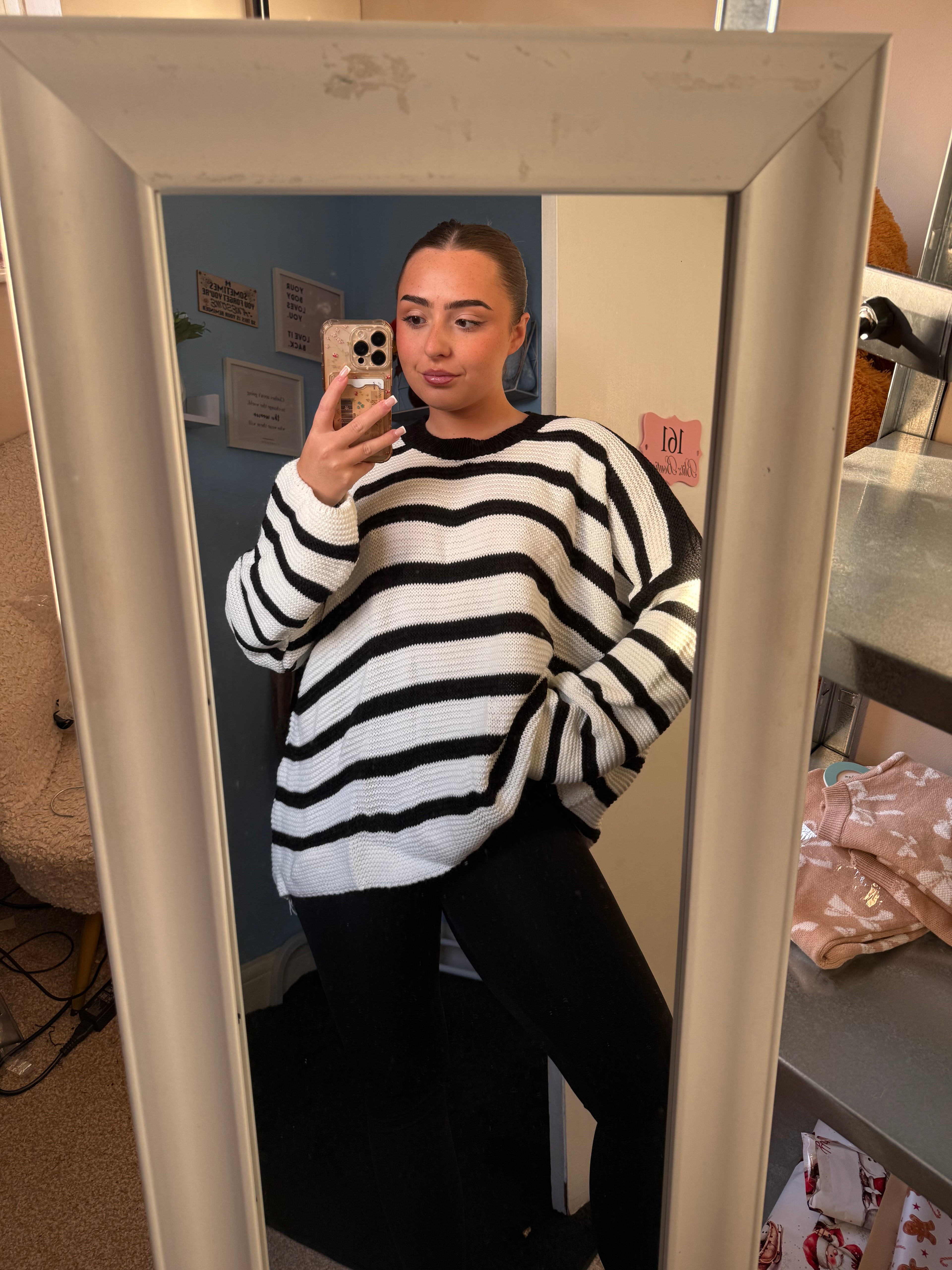 CELIA black striped knitted jumper