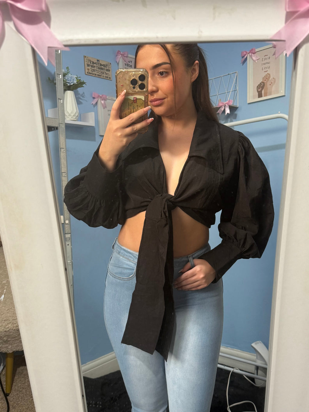 ALARA black tie front top