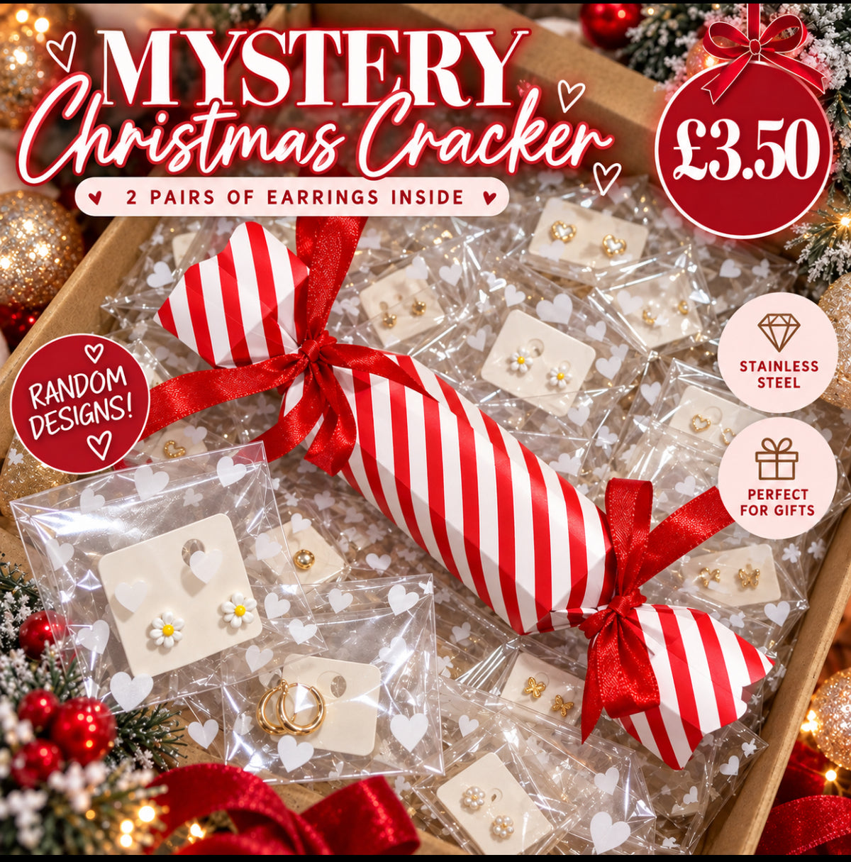 Mystery Earring Cracker — 2 Pairs Per Cracker